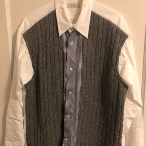 Tomorrowland wool Shirt gray/white Size M